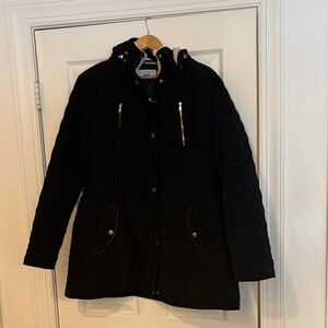 Laundry By Shelli Segal Quilted Black Puffer Coat